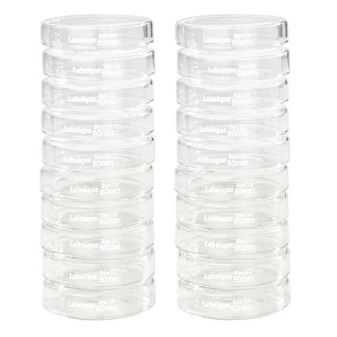 Borosilicate Glass Petri Dish with Lid, Tissue Culture Dish (60 mm, Pack of 20)