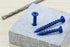 3/16" x 1-3/4" Concrete Screw Anchor, Blue Flat Head Screws for Anchoring to Masonry, Pack of 60