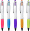 Stylus Pens 2-in-1 Ballpoint Pen - 1.0mm Medium Point Pens with Crystals for Women, Black Ink with Comfort Grip, 5-Count