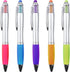 Stylus Pens 2-in-1 Ballpoint Pen - 1.0mm Medium Point Pens with Crystals for Women, Black Ink with Comfort Grip, 5-Count