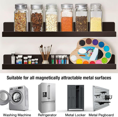 PruQuaiy 2 Pcs Magnetic Book Shelf for Whiteboard, Strong Adsorption Reusable Acrylic Bookshelf Book Display Holder