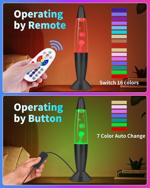 Biulazyda 17 13 Inch Color Changing Black Liquid Motion Lamps: Colors LED Night Light for Adults with Remote & Timer