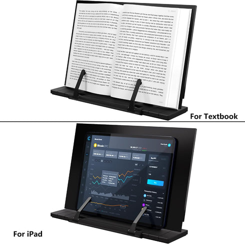 7 Readaeer Metal Book Stand for Desk Portable Document Holder for Cook Book, Music Book, iPad, Laptop, Reading Rest