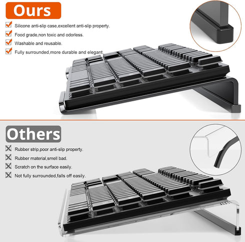 Richboom Computer Keyboard Stand Riser for Ergonomic Typing, Acrylic Tray Holder with Silicone Anti-Slip
