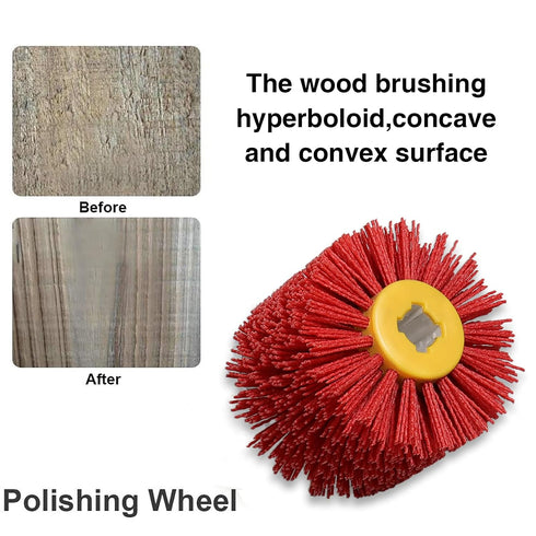 Abrasive Nylon Wire Drawing Wheel Drum Brushes, 80 Grit 120x100mm Polishing Tool for Wood Furniture