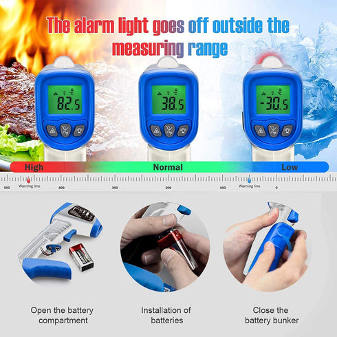 BTMETER Digital Infrared Thermometer BT-981B, Non-Contact HVAC IR Temperature Gun, -50? to 450?