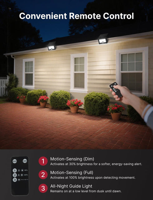 122 2 Pack Solar Flood Light, LEDs Bright Motion Sensor Outdoor Lights, Dusk-to-Dawn Solar Powered Security Light