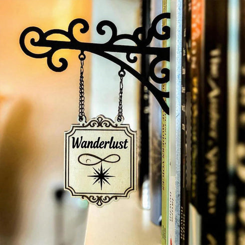 clould fitness Book Nook Tavern Hanging Bookshelf Label Tavern Style Decoration Unique Shelf Accessories for Home