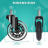 Office Chair Caster Wheels, Set of 5, 3 Inch Heavy-Duty Rubber Wheels for Desk & Gaming Chair, Easy to Install for All