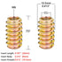 80 Pcs Wood Inserts 1/4 "- 20, Metal Headless Hex Socket Drive Nut Inserts Screws Assortment for Wood Working