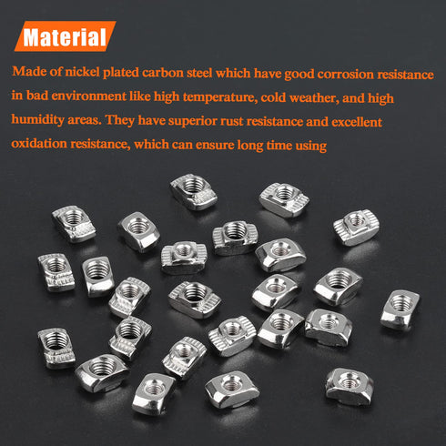 HELIFOUNER 100 2020 M5 M5 Pieces Series T Nuts, T Slot Nuts for Aluminum Profile
