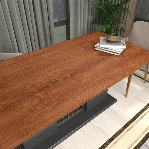 80" 16" Decorative Walnut Wood Grain Wallpaper, x Peel and Stick Self-Adhesive Removable Red Oak Contact Paper