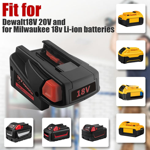 M18 to V18 Adapter for Milwaukee 18V V18 NI-CD Tool, Convert Dewalt 20V 60V MAX XR to Milwaukee V18 Cordless Tools