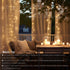 300 9.8ft9.8ft echosari LED Curtain Lights Battery Operated, Hanging Light with Remote Timer Fairy Curtain Lights