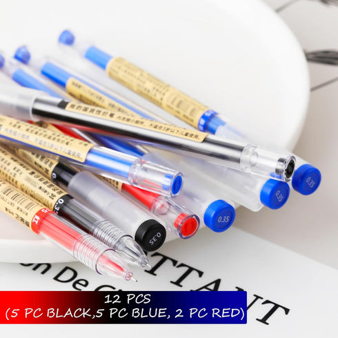 RIANCY Gel Pens, Liquid Ink Rollerball, Black Gel Ink, Quick Drying 0.35mm Japanese Style Extra Fine Point Pens for