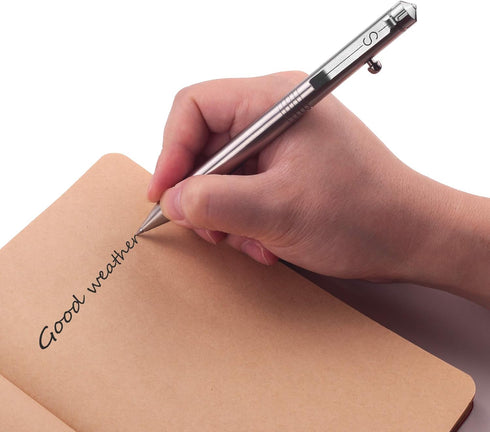 SMOOTHERPRO SSG050 Bolt Action Pen in Stainless Steel with Durable Clip Compatible with Pilot G2 Refill