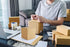 Eupako 4x4x4" Cardboard Box Mailers, 25 Pack Brown Cube Corrugated Shipping Boxes for Mailing