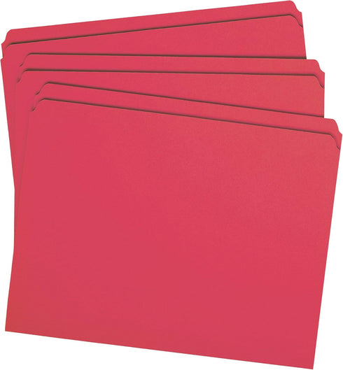 Smead File Folder, Straight-Cut Tab, Letter Size, Red, 100 per Box (10943)