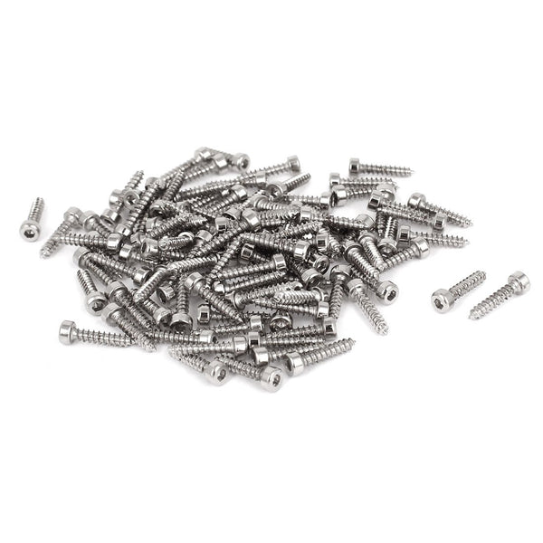 uxcell M2 Hex Socket Head Cap Self-Tapping Screw - 100Pcs M2x10mm 304 Stainless Steel, Hexagon Socket Head Tapping