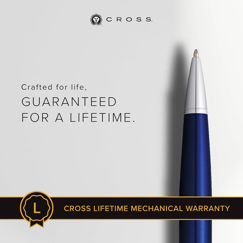 Cross Bailey Refillable Ballpoint Pen - Medium Point, Black Ink, Presented in a Premium Gift Box - Blue