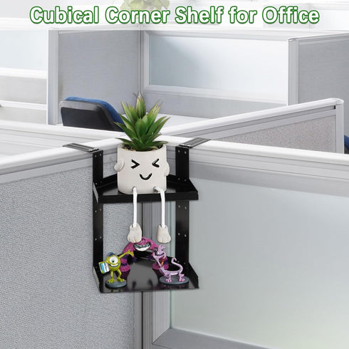 Office Cubicle Shelf, Cubicle Storage, Shelf Organizer Accessories, Height Adjustable Hanging Corner Shelf