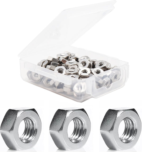 binifiMux 150 pcs M3 Hex Nuts, Stainless Steel 3mm I.D Hex Nuts for 3D Printer & Machinery, Silver