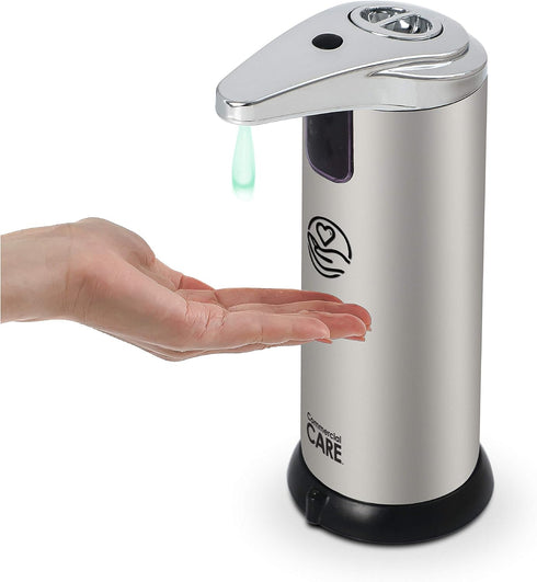 Commercial Care Touchless Soap, Hand Sanitizer Dispenser Battery Operated Automatic Soap Dispenser with Dripless