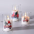 Set 3 Eywamage Christmas Glass Flameless Candles with Remote, Flickering LED Pillar Candles Holiday Table Decor Gift