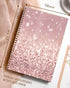 Spiral Journal Notebook,Strong Twin-Wire Binding with Premium Paper for Girl Women,60 Sheets A5 College Ruled Notebook/Journal,Luxury Design Perfect for School Office Home Gifts,Pink Glitter