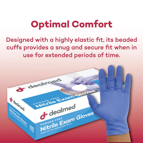 Dealmed Medical Exam Gloves – 100 Count Small Disposable Nitrile Gloves, Latex Free