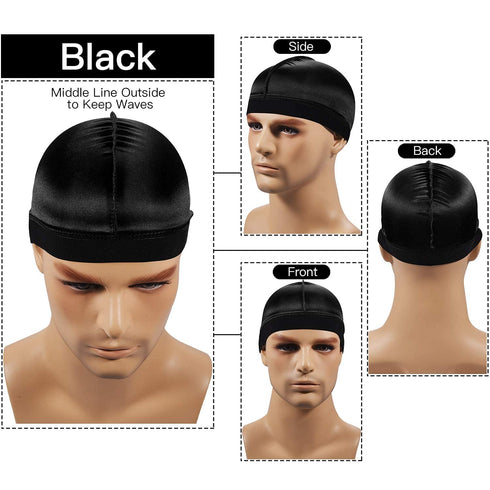 3PCS Silky Stocking Wave Caps, Compression Cap for Men Doo Rag, Award 1 Durag, Regular Style
