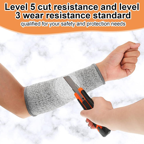 Neer 4 Pair Arm Sleeves for Thin Skin, Anti-Cut Burn Resistant Forearm Sleeve for Cooking, Construction (Gray, 7.9 Inch)