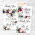 Hadley Designs Navy Floral Burgundy Wedding Thank You Cards with Envelopes | 24-Pack, 4x6 inches | Appreciation Notes