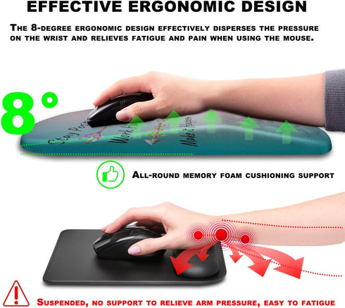 Mouse Pad Wrist Support, Ergonomic Mouse Pad with Massage Dot, Comfortable Computer Mouse Pad for Office & Home