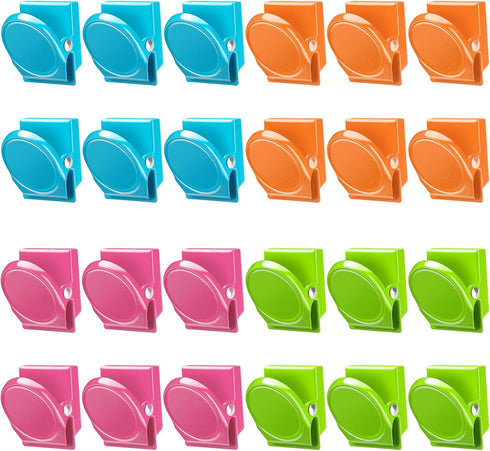 VICNOVA 24 Pieces Heavy Duty Magnetic Clips, Metal Chip Clips for Fridge, Whiteboard, Locker, Classroom Organization