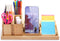 Bamboo Desk Organizer Tray, 7 Pieces Adjustable Office Supplies Caddy, Small Desktop Organizer Pen Holder for Home