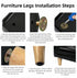 Legs(6" Set 4) WEICHUAN Solid Rubber Wood Replacement Sofa Couch Chair Ottoman Loveseat Coffee Table Cabinet Furniture