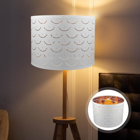 Cabilock Drum Lamp Shade Barrel Fabric Lampshade Table and Floor Lamp Covers Wave Shaped Semicircular Lamp Shade