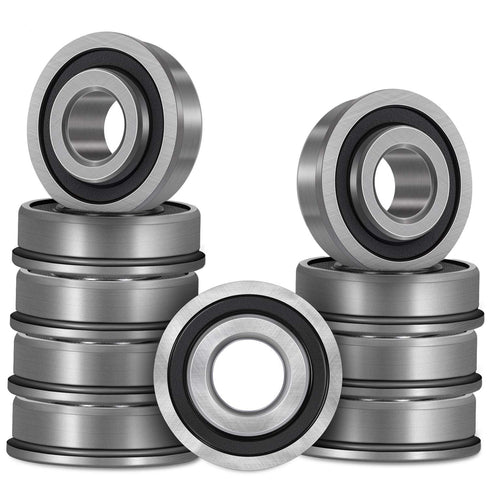 Bonbo 10Pcs Flanged Ball Bearings, ID 3/4" x OD 1-3/8" for Lawn Mower, Wheelbarrows, Carts, Hand Trucks