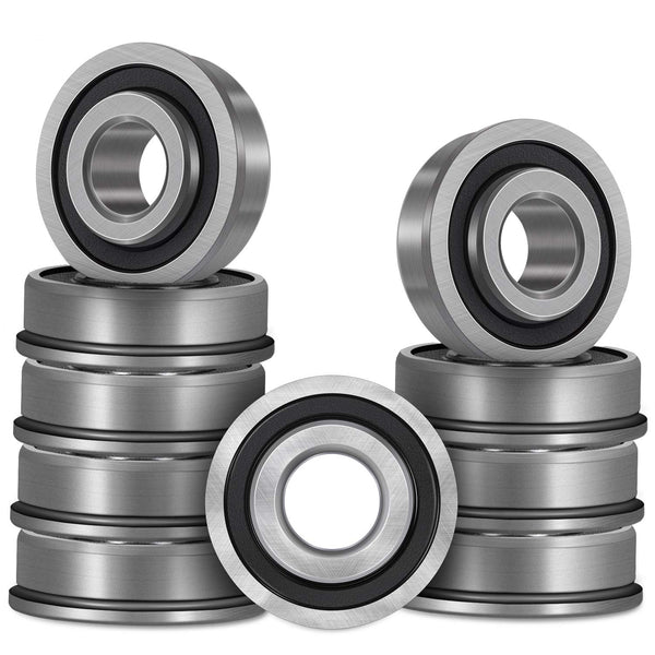 Bonbo 10Pcs Flanged Ball Bearings, ID 3/4" x OD 1-3/8" for Lawn Mower, Wheelbarrows, Carts, Hand Trucks