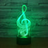 Warm Light 3D 7 Music Note Night Light, Colors Changing Optical Illusion Touch Table Desk Lamp, Perfect Gifts for Kids