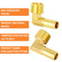 GASHER 5 Pieces Brass Hose Barb Reducer, 90 Degree Elbow 1/4 Inch NPT to 1/4 Inch Barb