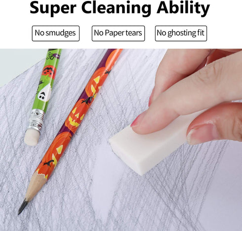 Outus 10 Pieces Drawing Art Erasers, Includes Pencil, Grey Kneaded, White Foam, Multi-Shape, Cube Eraser