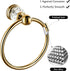 WINCASE Crystal Towel Ring, Gold Towel Holders for Bathrooms, Round Hand Towel Rack, Wall Mounted