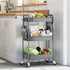 TOOLF 3 Tier Rolling Utility Cart with Wheels, Metal Storage Organizer for Bathroom and Kitchen