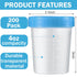 Geiserailie 200 Pcs Disposable Urine Specimen Cups, 4oz Leak Proof Screw on Container for Safe Sample Analysis (Blue)