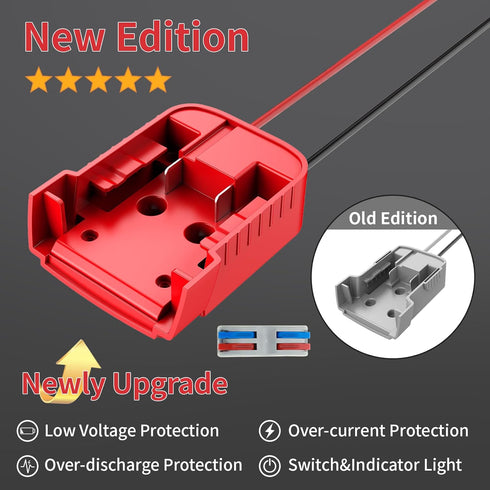 Kzreect 18V 12 2 Pack Battery Adapter with Switch, Over-Discharge Protection, Compatible with Milwaukee Battery