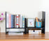PAG Adjustable Desktop Shelf Wood Small Bookshelf Desk Supplies Organizers and Accessories Storage Display Rack, Black