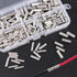 Glarks 220Pcs Non-Insulated Butt Connectors Assortment Kit, 22-16/16-14/14-12/12-10 AWG Gauge for Electrical Splice