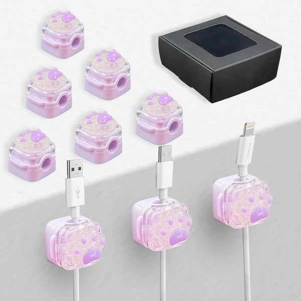 Frayot 9Pack Magnetic Cable Clips for Nightstand, Adhesive Night-Glowing Cord Holder Organizer for
